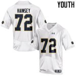 Notre Dame Fighting Irish Youth Robert Hainsey #72 White Under Armour Authentic Stitched College NCAA Football Jersey GWS4299AS